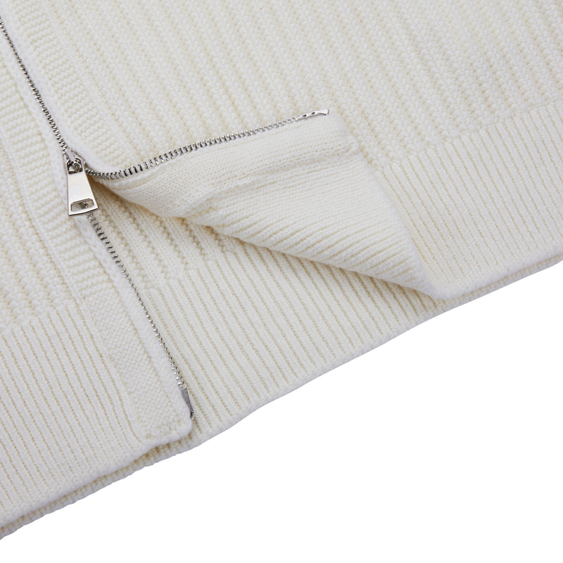 Giacca zip in Lana Merino extrafine
