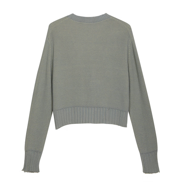 Cardigan in maglia Bicolor con Rotture - Immagine 4