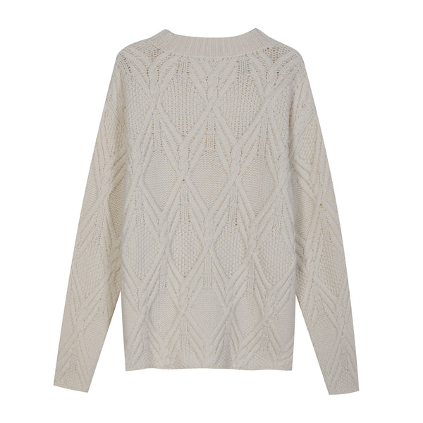 Girocollo a trecce in Lana Shetland