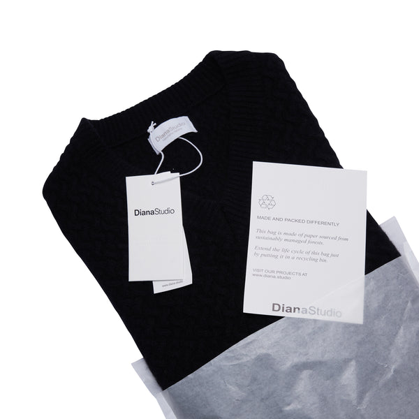 Scollo a V in punto canestro in Cashmere e Lana