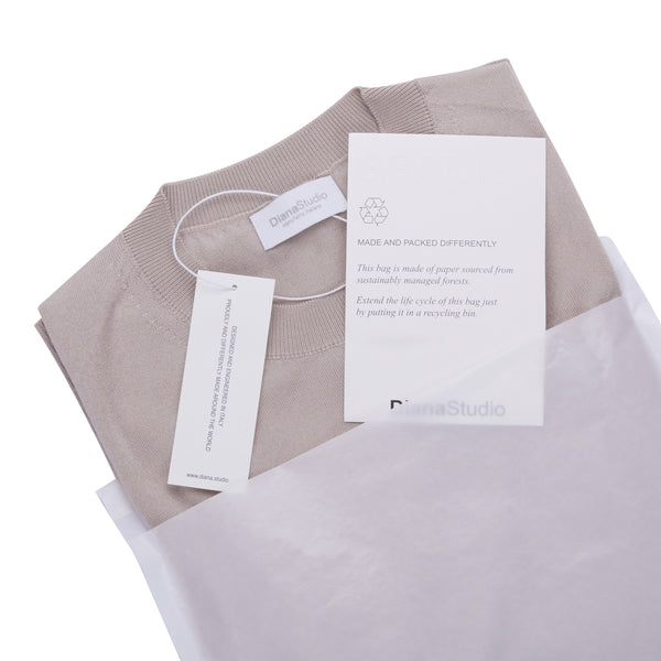 T-shirt in maglia in Lyocell - Variante Beige - Immagine 7