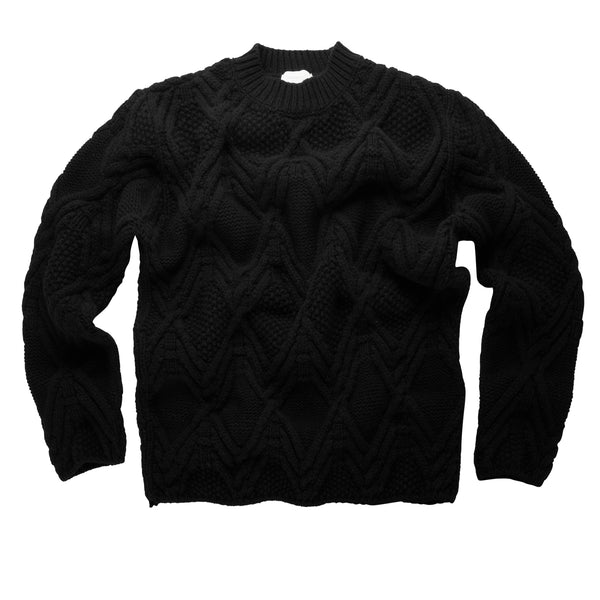 Girocollo a trecce in Lana Shetland