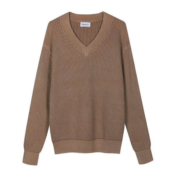 Scollo a v in Cotone decolorato artigianalmente