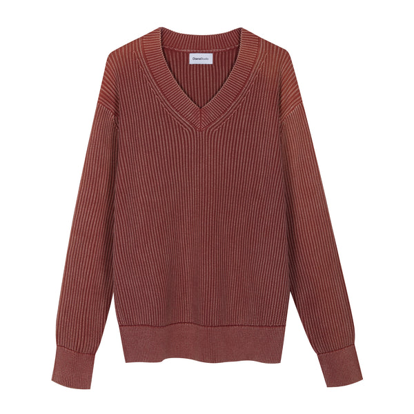 Scollo a v in Cotone decolorato artigianalmente