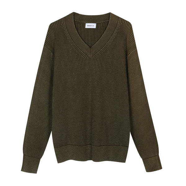 Scollo a v in Cotone decolorato artigianalmente