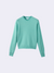 Girocollo Cropped in 100% Cashmere rigenerato Verde Acqua