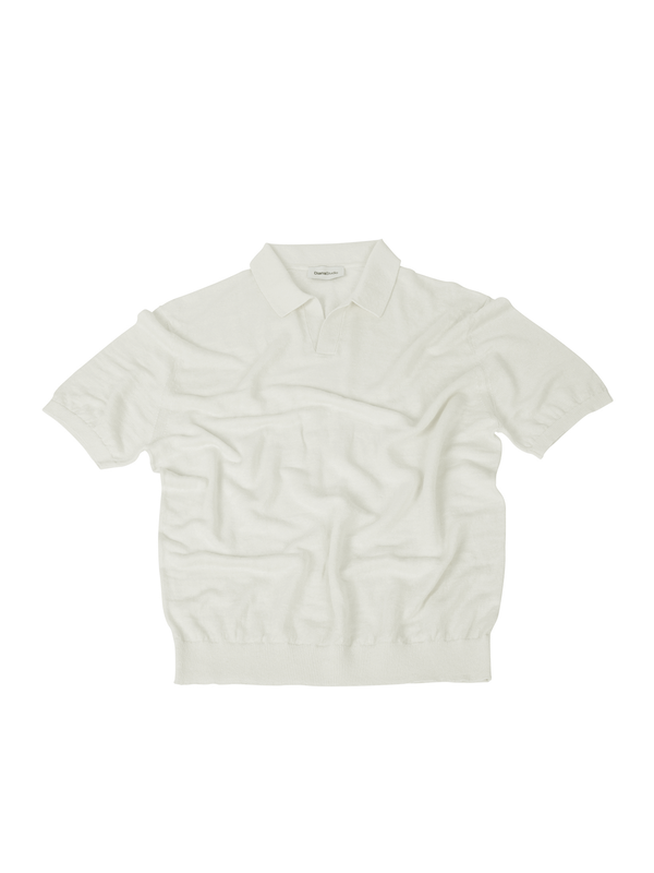 Polo senza bottoni in Lino