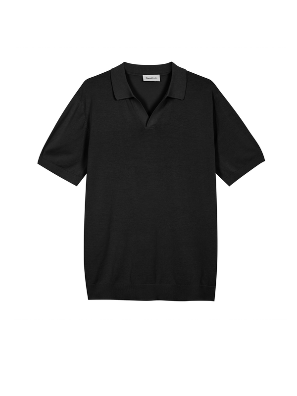 Polo senza bottoni in Lino