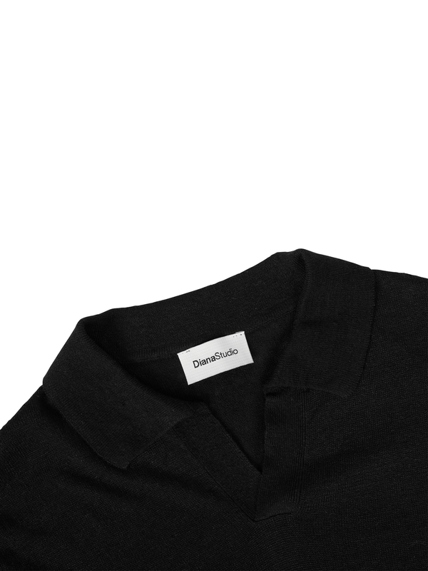 Polo senza bottoni in Lino