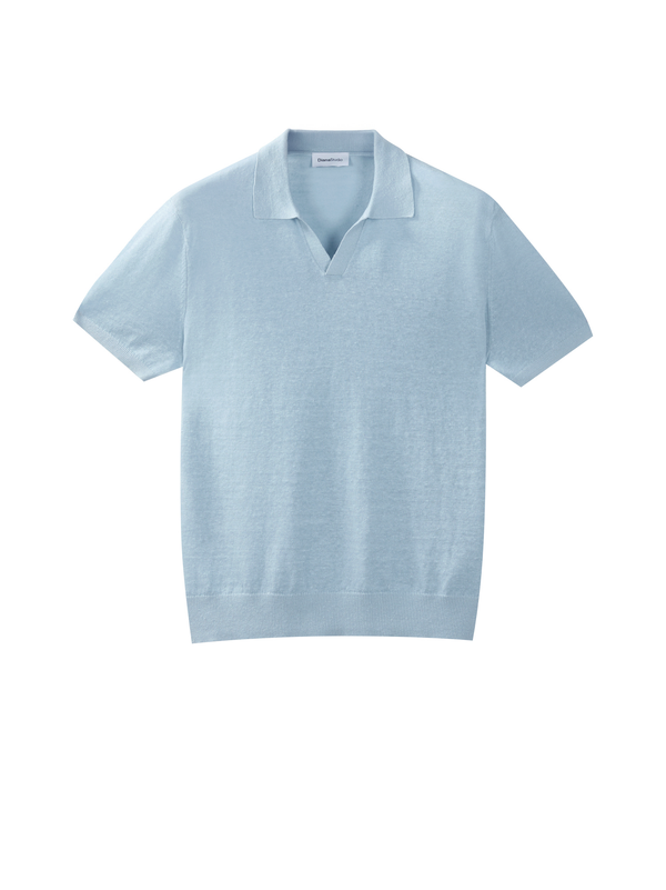 Polo senza bottoni in Lino
