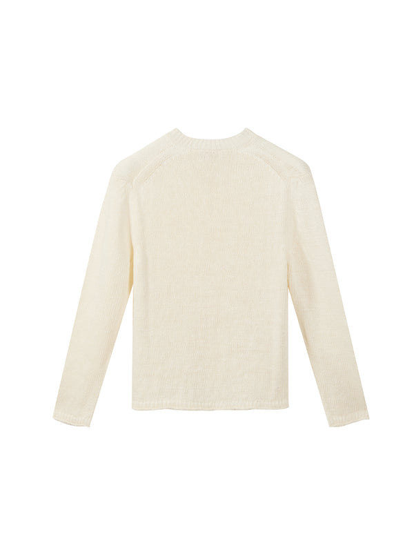 Scollo a V in Lino e Seta