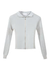 Maglia full zip in Lana e Cotone