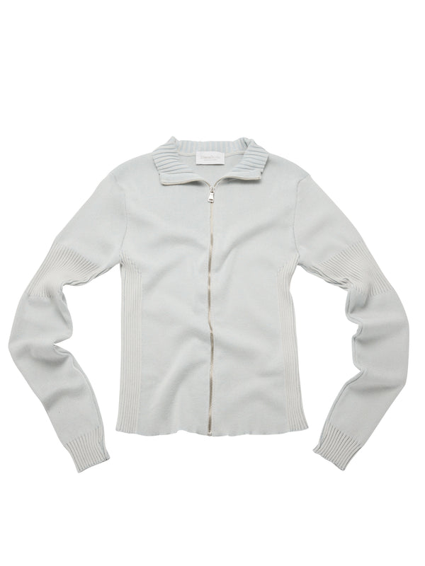 Maglia full zip in Lana e Cotone