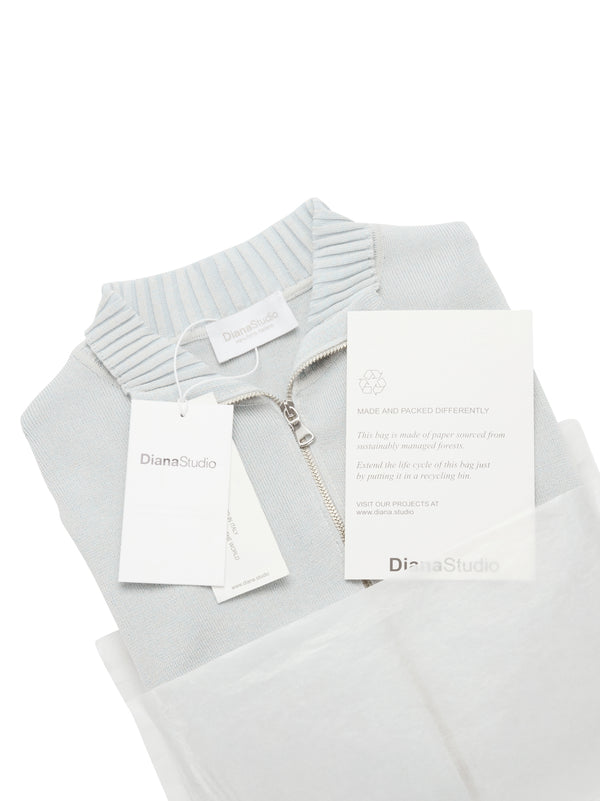 Maglia full zip in Lana e Cotone