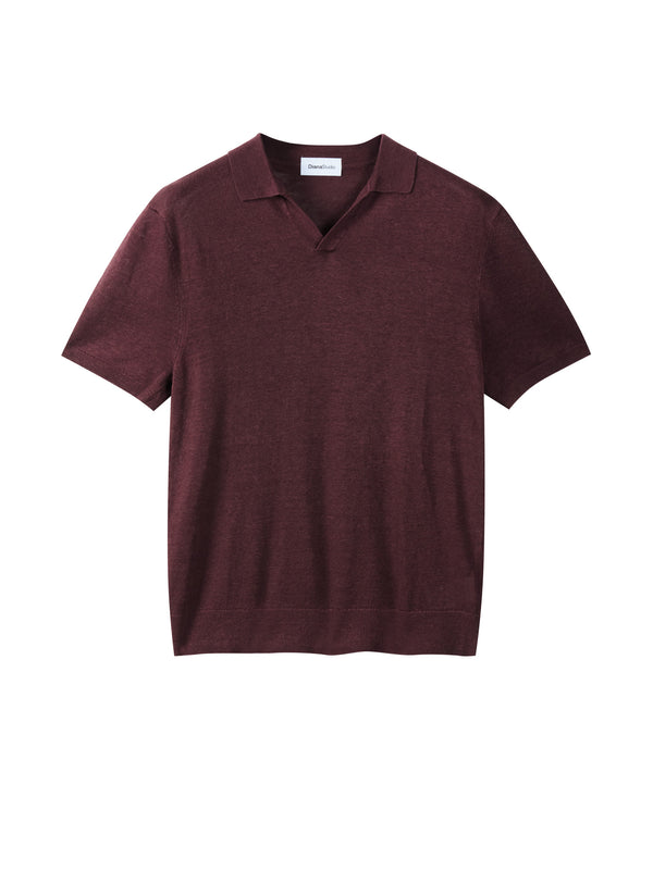 Polo senza bottoni in Lino