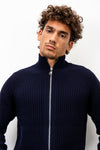 Giacca zip in Lana Merino