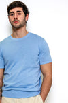 T-Shirt in maglia in Cotone Leggero - Variante Celeste - Immagine 5