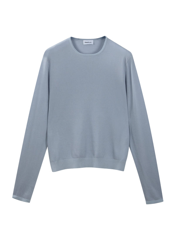 Girocollo in Cotone leggero con microstruttura