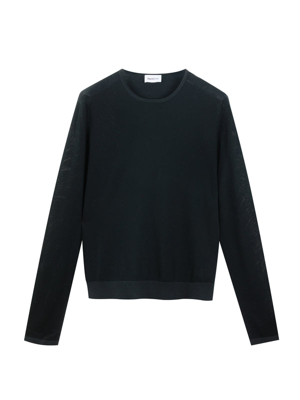 Girocollo in Cotone leggero con microstruttura