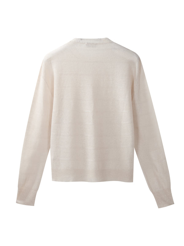 Girocollo in Lino in punto chicco di riso