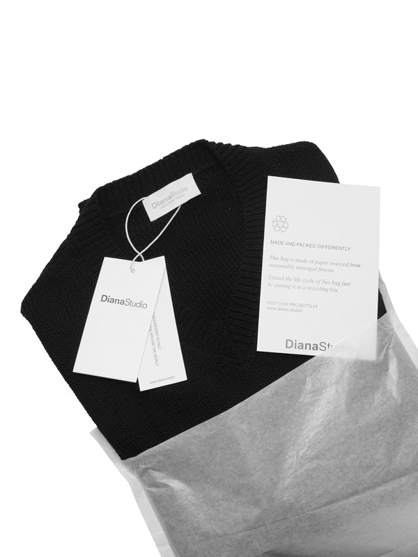 Oversized Baumwollpullover mit V-Ausschnitt