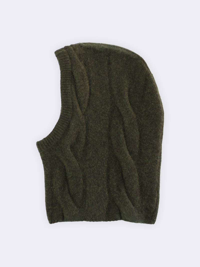 Pure wool balaclava with felted effect