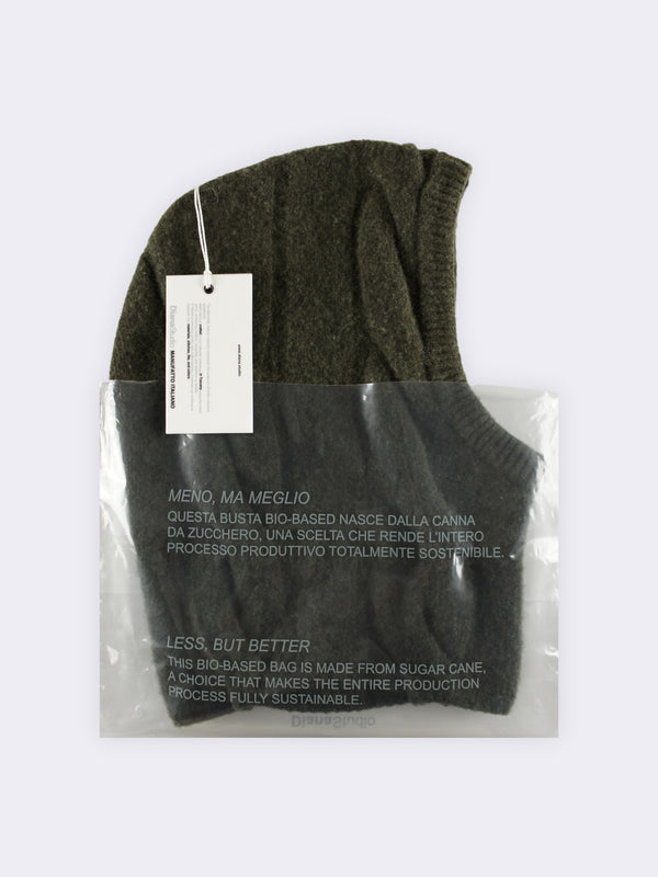 Pure wool balaclava with felted effect
