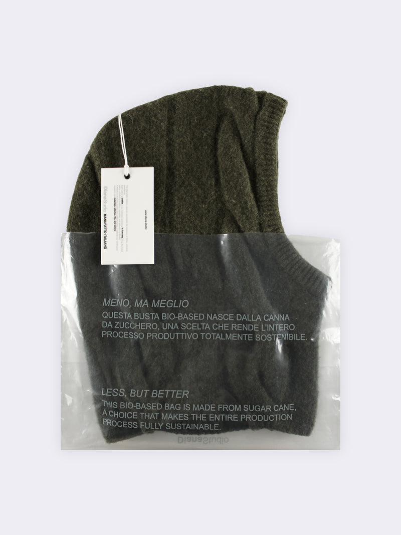 Pure wool balaclava with felted effect