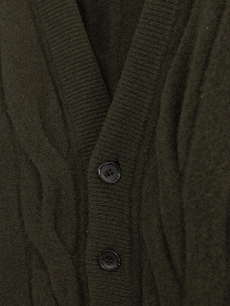 Cardigan aus reiner Wolle mit Filzeffekt