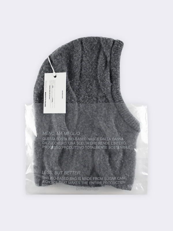 Pure wool balaclava with felted effect