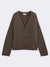 Cardigan in Alpaca blend con taglio vivo
