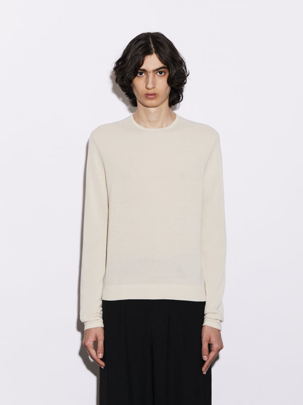 Girocollo in Cotone leggero con microstruttura