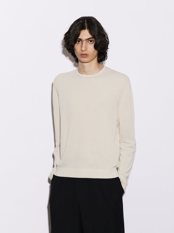 Girocollo in Cotone leggero con microstruttura