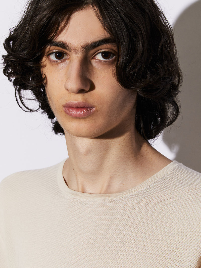 T-shirt in Cotone crêpe con microstruttura