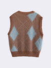 Argyle-Weste aus Superkid-Mohair