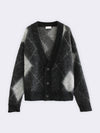 Cardigan aus Superkid-Mohair mit Argyle-Muster