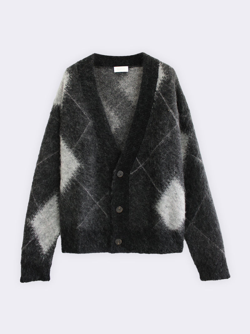 Cardigan aus Superkid-Mohair mit Argyle-Muster