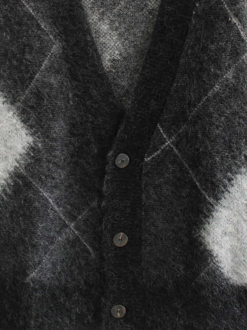 Cardigan aus Superkid-Mohair mit Argyle-Muster
