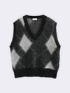 Argyle-Weste aus Superkid-Mohair