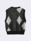 Argyle-Weste aus Superkid-Mohair