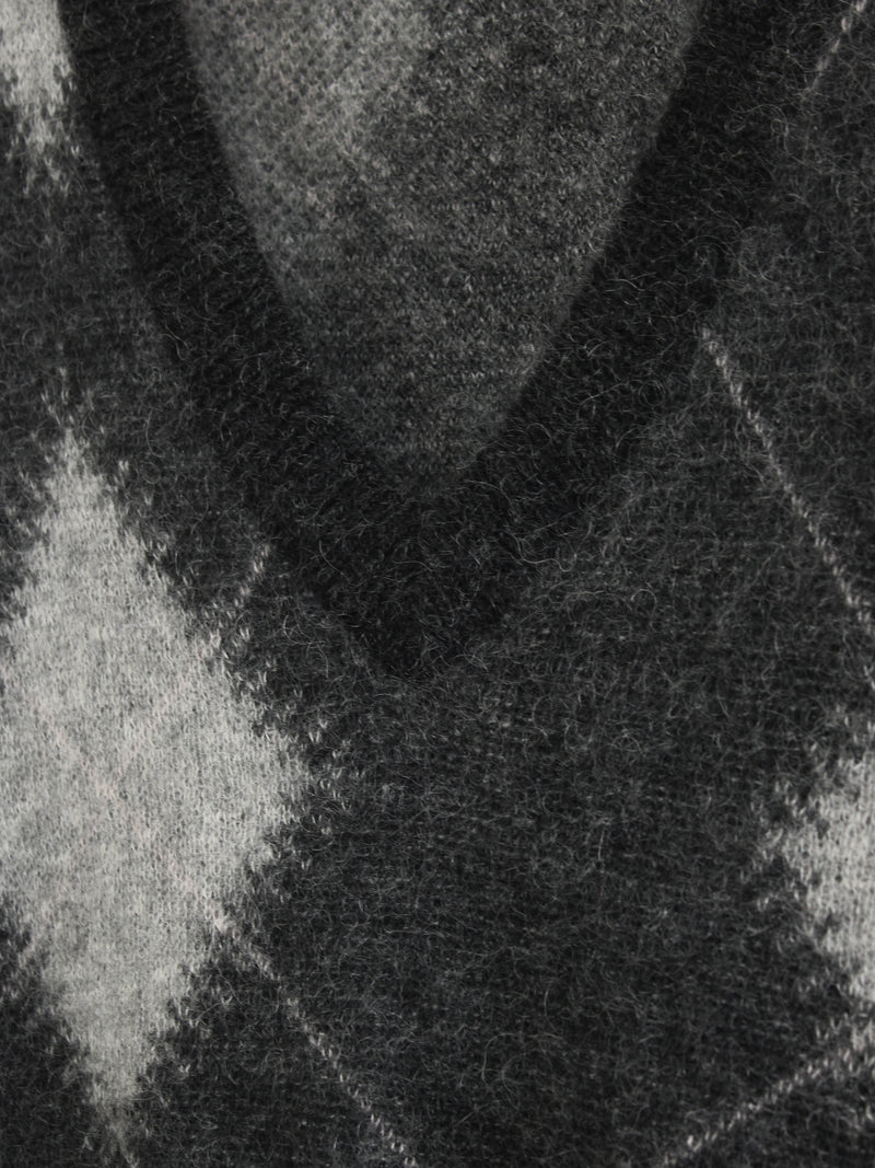 Argyle-Weste aus Superkid-Mohair