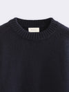 Boxy crew-neck sweater in pure wool