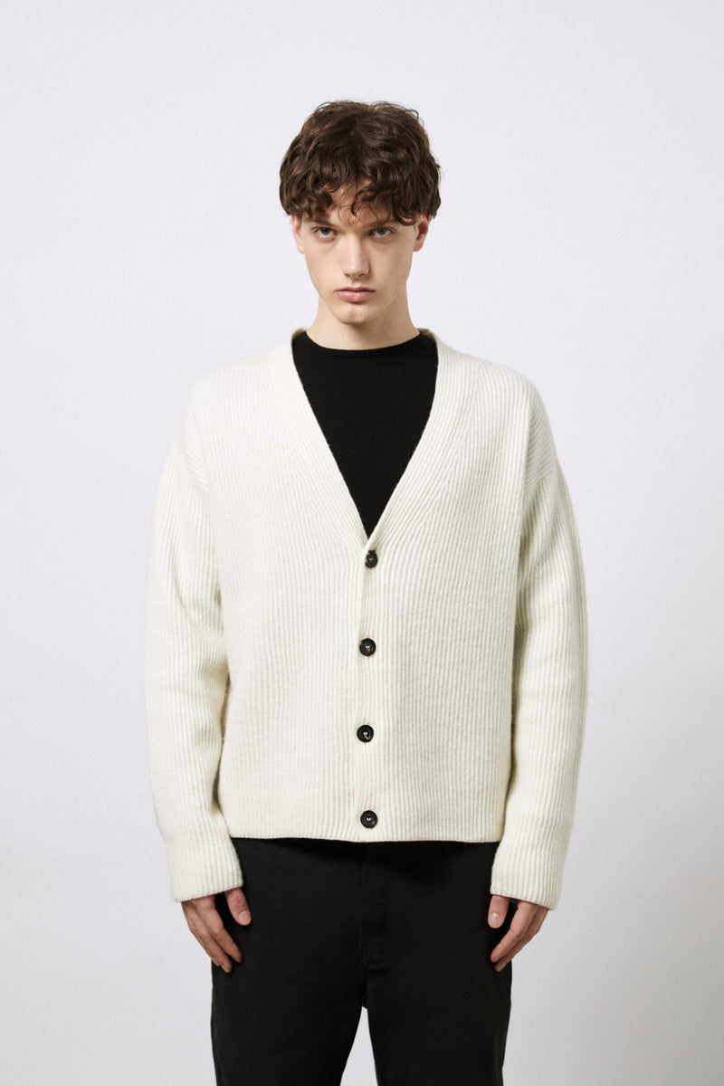 Pure Wool English Rib Cardigan