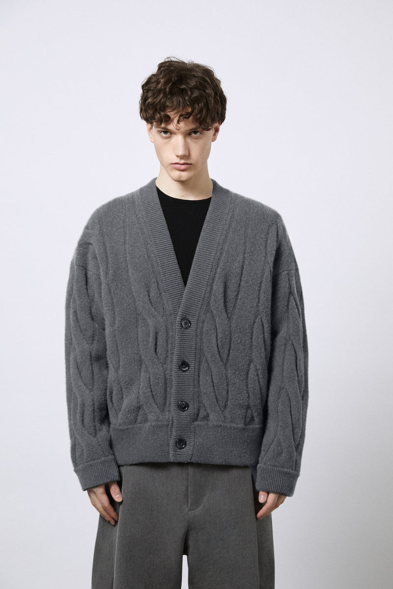 Cardigan aus reiner Wolle mit Filzeffekt