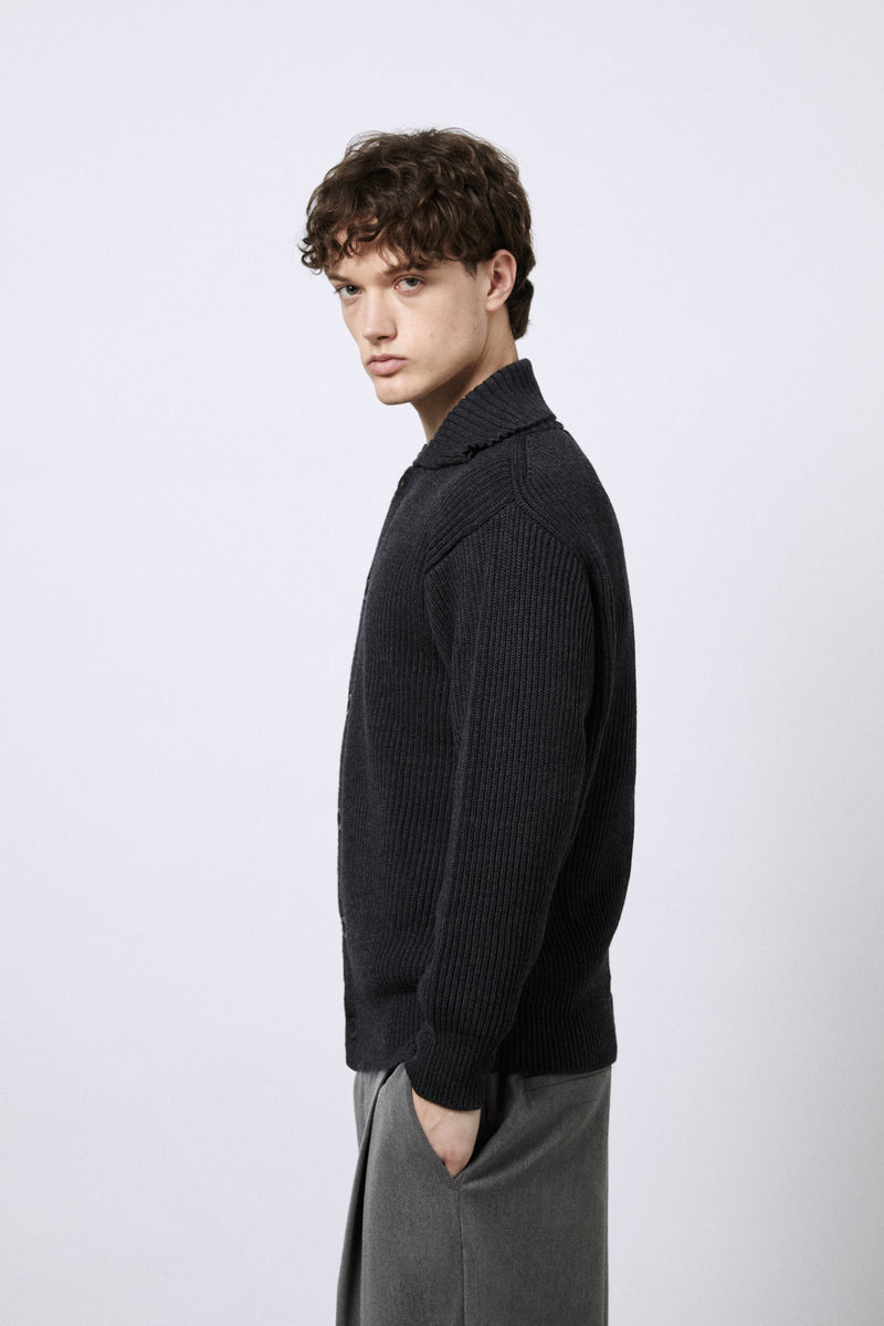 Giacca con bottoni in Lana Merino extrafine