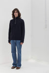 Mezza zip in Lana in Maglia Inglese