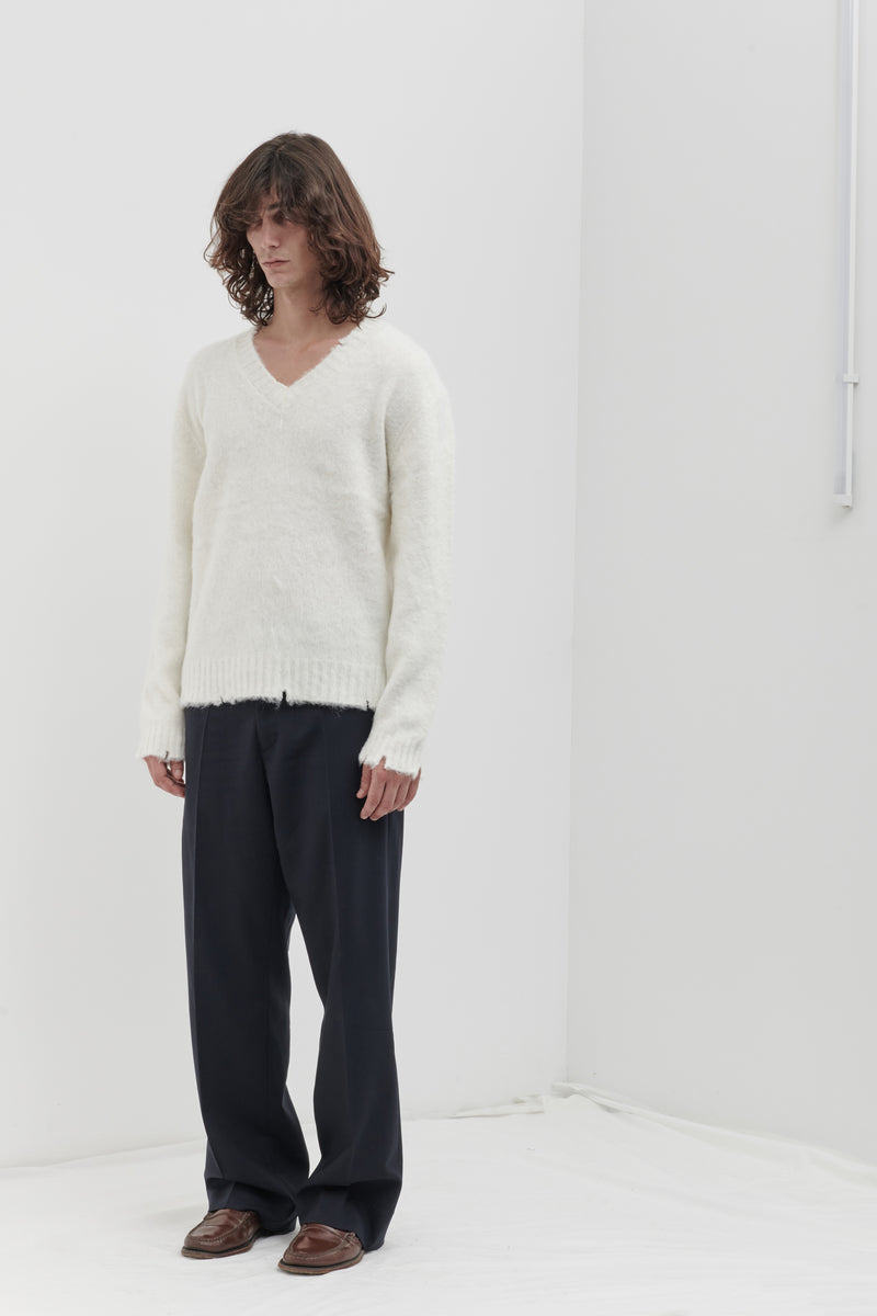 Scollo a V garzato in misto Alpaca