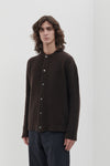 Cardigan con collo serafino misto Lana Merino bouclé
