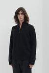 Mezza zip in Lana in Maglia Inglese