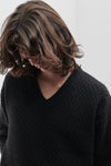 Scollo a V in punto canestro in Cashmere e Lana